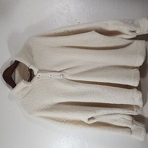 Como Blu Cozy Cream Fleece Pullover With Pearl Like Buttons Size 2X NWT